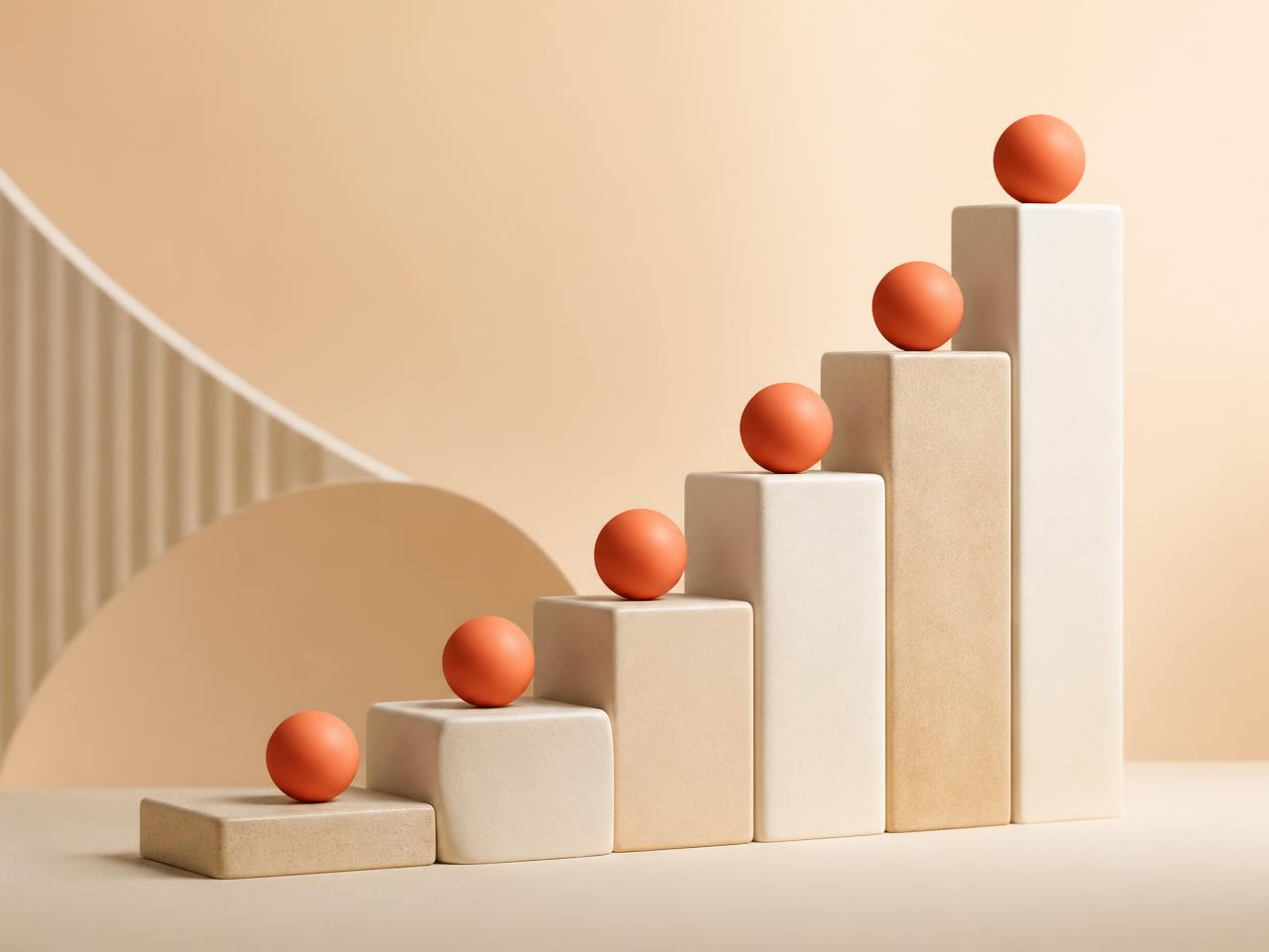 Abstract 3D ascending blocks